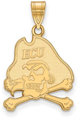 Image of Gold Plated Sterling Silver East Carolina University Lg Pendant LogoArt GP004ECU