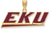 Image of Gold Plated Sterling Silver Eastern Kentucky U Large Pendant by LogoArt GP020EKU