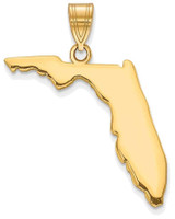 Image of Gold Plated Sterling Silver Florida FL State Pendant
