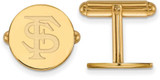 Image of Gold Plated Sterling Silver Florida State University Cuff Links LogoArt GP012FSU