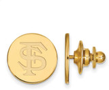 Image of Gold Plated Sterling Silver Florida State University Lapel Pin LogoArt GP011FSU