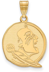 Image of Gold Plated Sterling Silver Florida State University Lg Pendant LogoArt GP046FSU