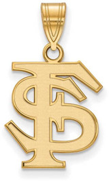 Image of Gold Plated Sterling Silver Florida State University Med Pendant LogoArt GP003