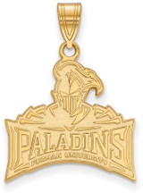 Image of Gold Plated Sterling Silver Furman University Large Pendant by LogoArt GP018FUU
