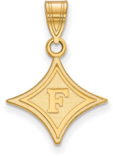 Image of Gold Plated Sterling Silver Furman University Medium Pendant by LogoArt GP003FUU