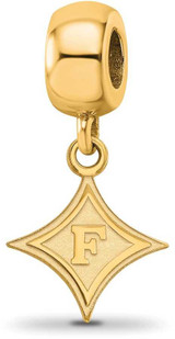 Image of Gold Plated Sterling Silver Furman University Small Dangle Bead by LogoArt