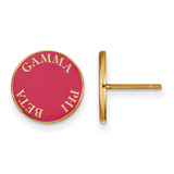 Gold Plated Sterling Silver Gamma Phi Beta Enamel Post Earrings LogoArt GP019GPB
