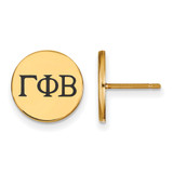 Gold Plated Sterling Silver Gamma Phi Beta Enamel Post Earrings LogoArt GP033GPB