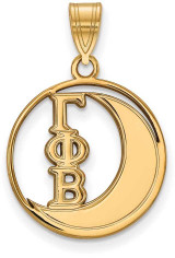 Image of Gold Plated Sterling Silver Gamma Phi Beta Small Circle Pendant LogoArt GP041GPB