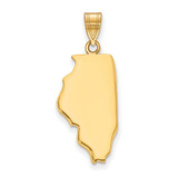 Gold Plated Sterling Silver Illinois IL State Pendant