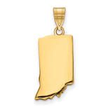 Gold Plated Sterling Silver Indiana IN State Pendant