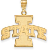 Image of Gold Plated Sterling Silver Iowa State University Large Pendant LogoArt GP004IAS