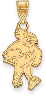 Image of Gold Plated Sterling Silver Iowa State University Large Pendant LogoArt GP018IAS