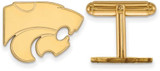 Image of Gold Plated Sterling Silver Kansas State University Cuff Links LogoArt GP012KSU