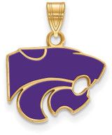 Image of Gold Plated Sterling Silver Kansas State University Small Enamel LogoArt Pendant
