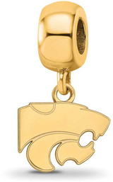 Image of Gold Plated Sterling Silver Kansas State University XSmall Bead LogoArt GP035KSU
