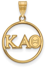 Image of Gold Plated Sterling Silver Kappa Alpha Theta Sm Circle Pendant LogoArt GP011KAT