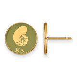 Gold Plated Sterling Silver Kappa Delta Enamel Post Earrings by LogoArt GP046KD