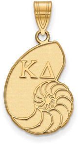 Image of Gold Plated Sterling Silver Kappa Delta Medium Pendant by LogoArt (GP036KD)
