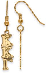 Image of Gold Plated Sterling Silver Kappa Kappa Gamma Dangle Medium Earrings by LogoArt