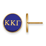 Gold Plated Sterling Silver Kappa Kappa Gamma Post Earrings by LogoArt GP031KKG