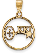 Image of Gold Plated Sterling Silver Kappa Kappa Gamma Sm Circle Pendant LogoArt GP041KKG