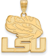 Image of Gold Plated Sterling Silver Louisiana State University Lg Pendant LogoArt GP076