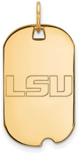Image of Gold Plated Sterling Silver Louisiana State University Small Dog Tag by LogoArt