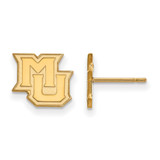 Gold Plated Sterling Silver Marquette University X-Small Post LogoArt Earrings