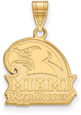 Image of Gold Plated Sterling Silver Miami University Medium Pendant by LogoArt (GP021MU)
