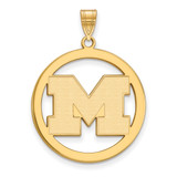 Image of Gold Plated Sterling Silver Michigan (University Of) L Pendant Circle by LogoArt