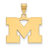 Image of Gold Plated Sterling Silver Michigan (University Of) Medium Pendant by LogoArt