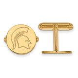 Gold Plated Sterling Silver Michigan State University Cuff Links LogoArt GP053
