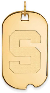 Image of Gold Plated Sterling Silver Michigan State University Large Dog Tag by LogoArt