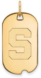 Image of Gold Plated Sterling Silver Michigan State University Small Dog Tag by LogoArt