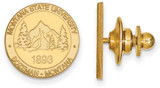 Image of Gold Plated Sterling Silver Montana State University Crest Lapel Pin by LogoArt