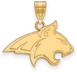 Image of Gold Plated Sterling Silver Montana State University Med Pendant LogoArt GP003