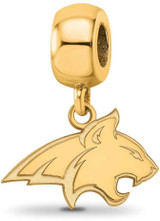 Image of Gold Plated Sterling Silver Montana State University Small Bead LogoArt GP014MTU