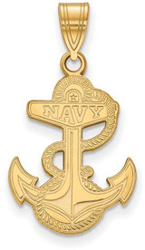 Image of Gold Plated Sterling Silver Navy Large Pendant by LogoArt (GP021USN)