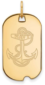 Image of Gold Plated Sterling Silver Navy Small Dog Tag by LogoArt (GP031USN)