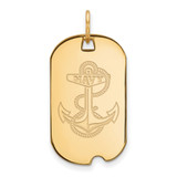 Gold Plated Sterling Silver Navy Small Dog Tag by LogoArt (GP031USN)