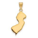Gold Plated Sterling Silver New Jersey NJ State Pendant