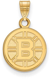 Image of Gold Plated Sterling Silver NHL Boston Bruins Small Pendant by LogoArt GP002BRI