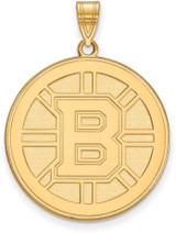 Image of Gold Plated Sterling Silver NHL Boston Bruins XL Pendant by LogoArt