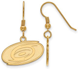 Image of Gold Plated Sterling Silver NHL Carolina Hurricanes Sm Dangle LogoArt Earrings