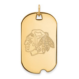 Gold Plated Sterling Silver NHL Chicago Blackhawks Large Dog Tag by LogoArt
