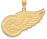 Image of Gold Plated Sterling Silver NHL Detroit Red Wings XL Pendant by LogoArt