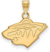 Image of Gold Plated Sterling Silver NHL Minnesota Wild Small Pendant by LogoArt