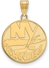 Image of Gold Plated Sterling Silver NHL New York Islanders Large Pendant by LogoArt