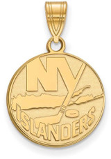 Image of Gold Plated Sterling Silver NHL New York Islanders Medium Pendant by LogoArt